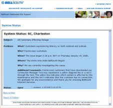BellSouth Network Problem