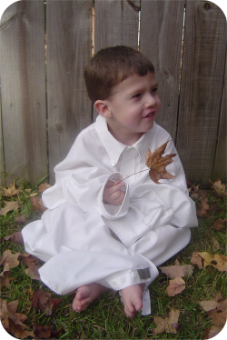 Caden in Daddy's White Shirt