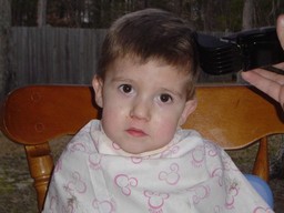 Caden's first haircut at home