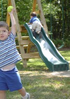 Caden throwing ball - May 2007