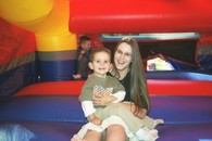 Riley and Mommy in Jump Castle