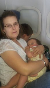 Mommy Levi on Airplane