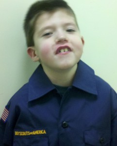 Caden in Cub Scout Uniform