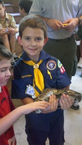 Caden and Riley with a Boa