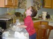 Riley mixing the homemade biscuit dough